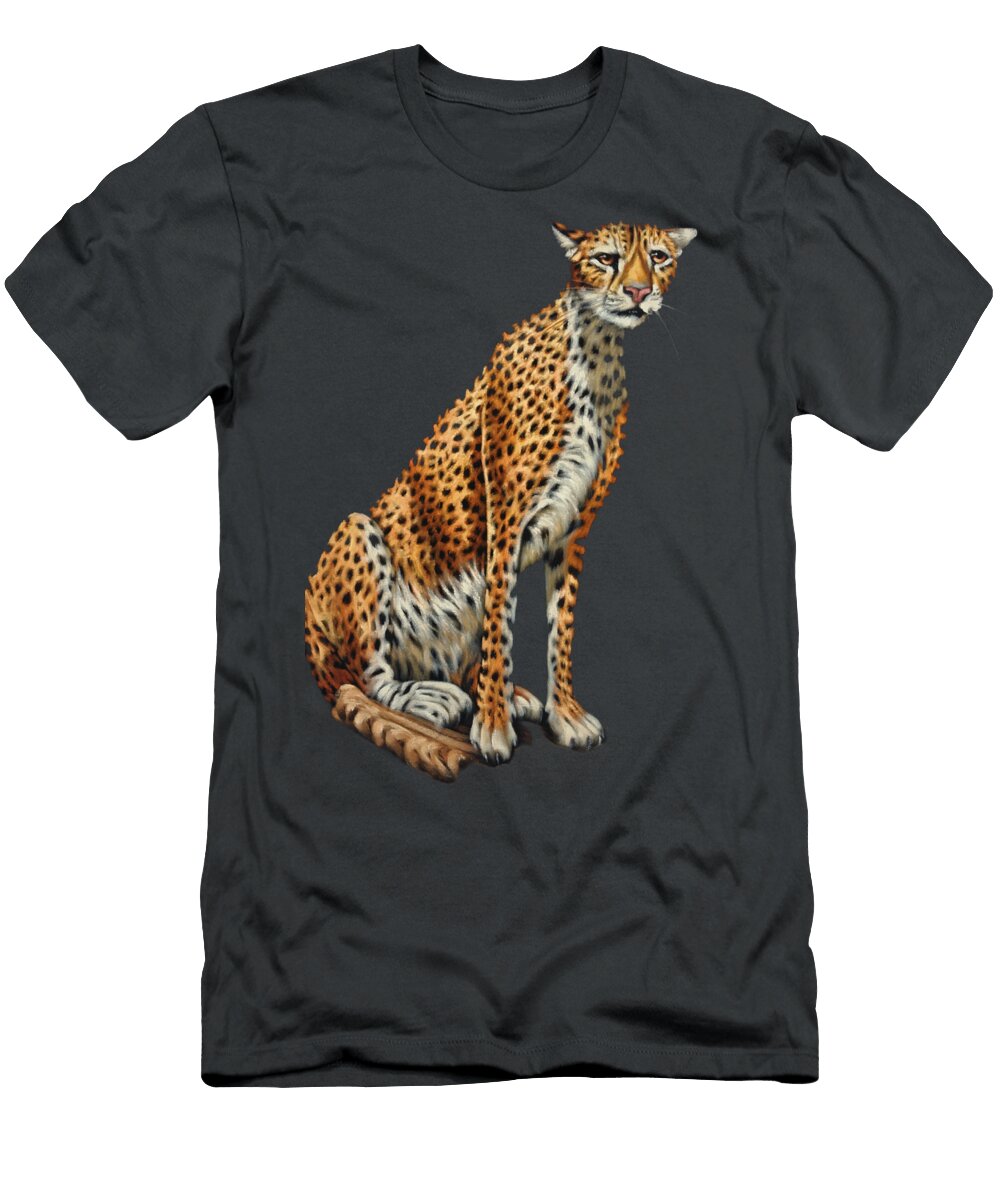 1 Cheetah Oil on Black Velvet By Artist Jorge Torrones Jorge Terrones T-Shirt