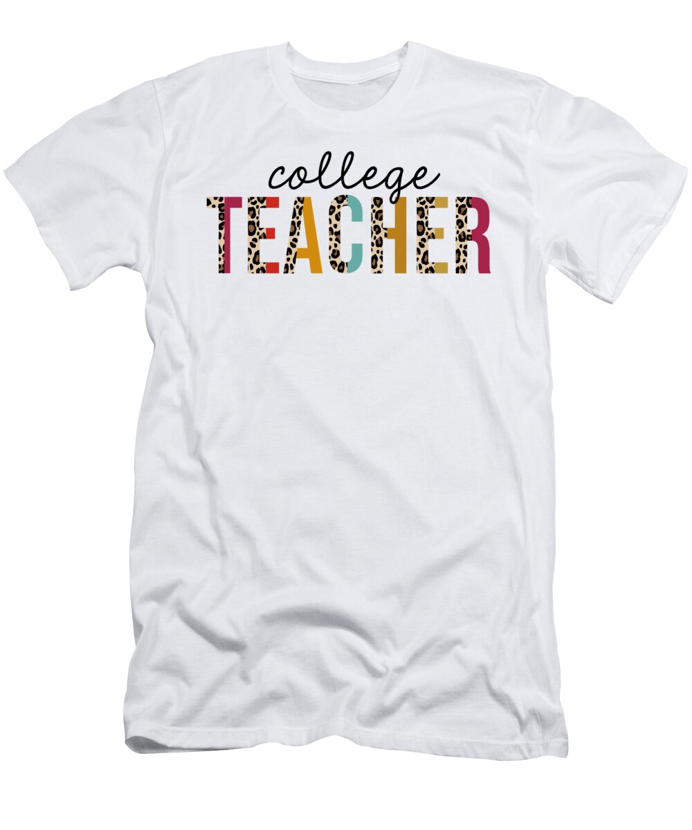 1 College Teacher Leopard Print Funny Teaching Appreciation Jensen Cena T-Shirt