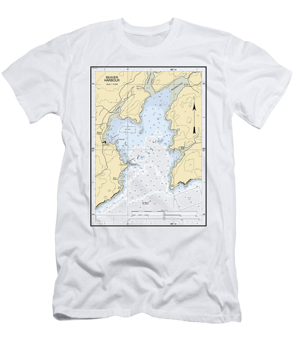 Beaver Harbour Noaa Chart 133982 Nautical Chartworks By Paul and Janice Russell T-Shirt