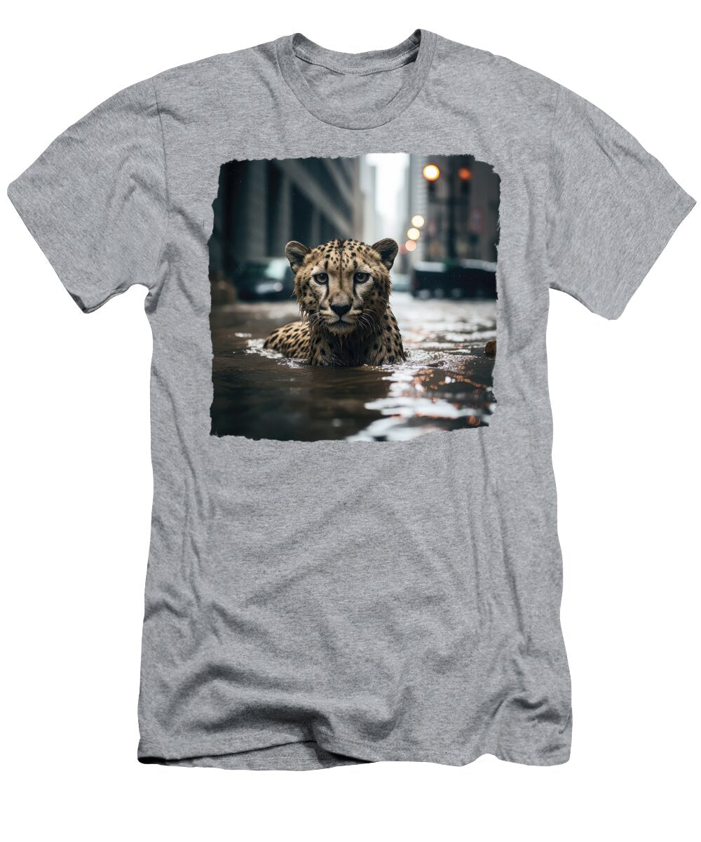 Cheetah in Flooded New York Elisabeth Lucas T-Shirt