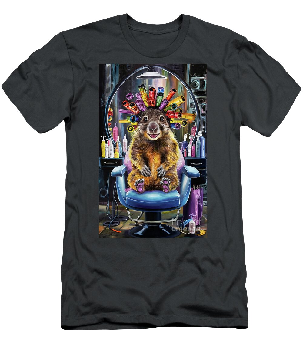 Funny Marmot in Curlers Rhys Jacobson T-Shirt