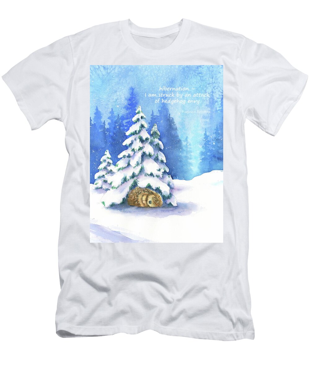 Hibernating Hedgehog Haiku English Karen Kaspar T-Shirt