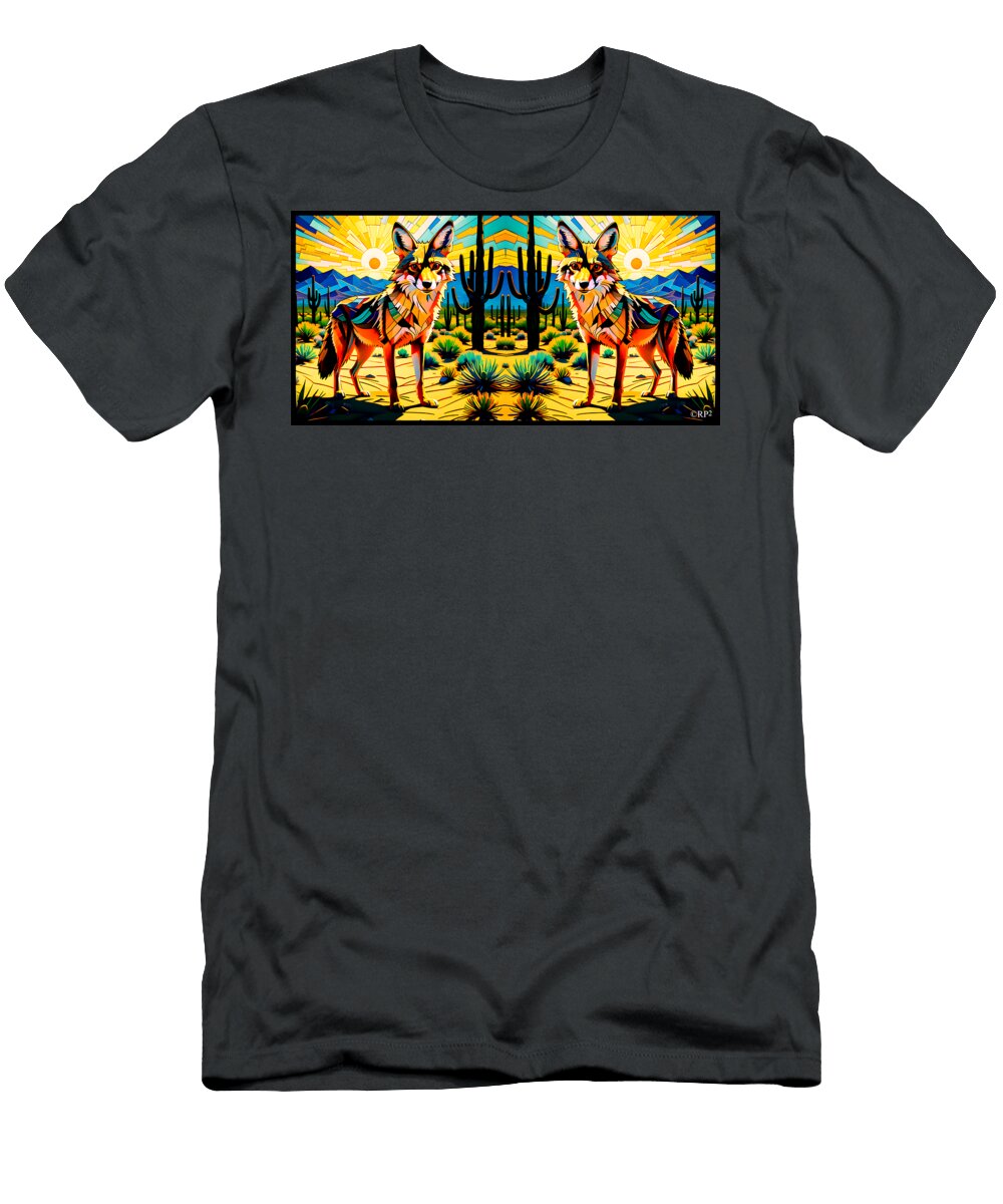 Impressionist Twin Sonoran Coyotes Roger Passman T-Shirt