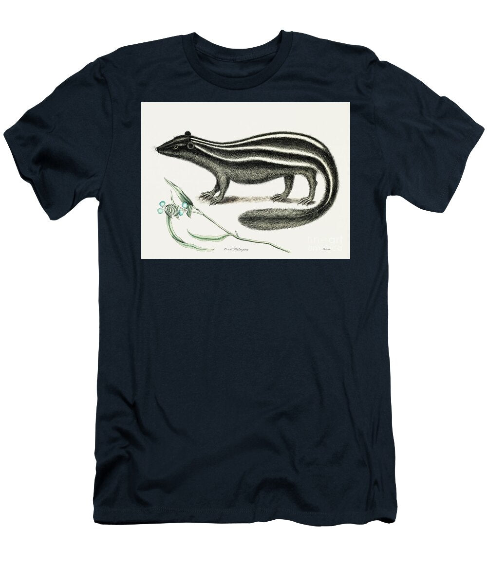 Polecat Pseudo Phalangium Ramosum From the Natural History of Carolina Florida and the Bahama Is Mark Catesby T-Shirt