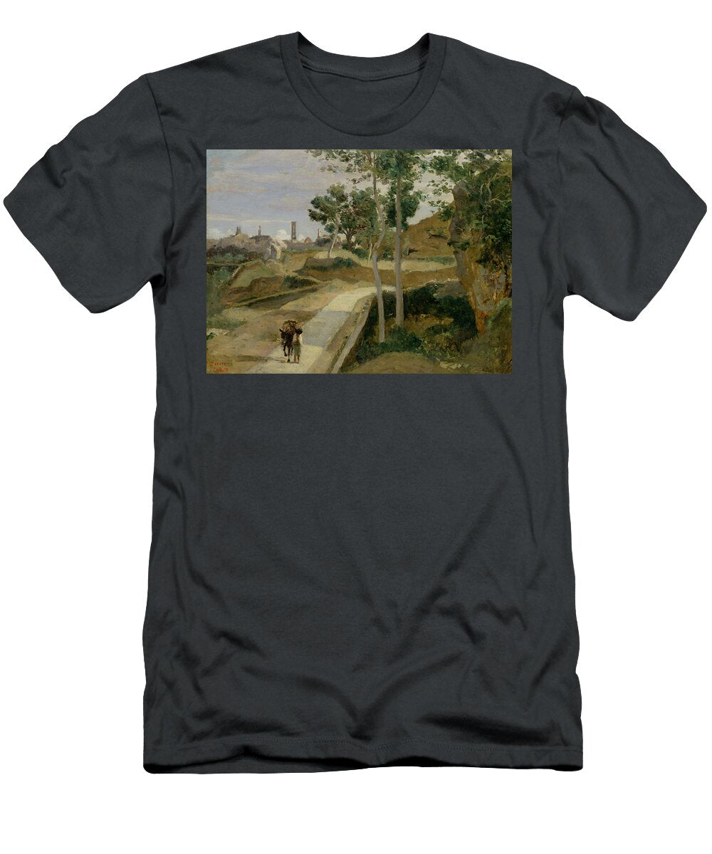 Road From Volterra Jean Baptiste Camille Corot T-Shirt