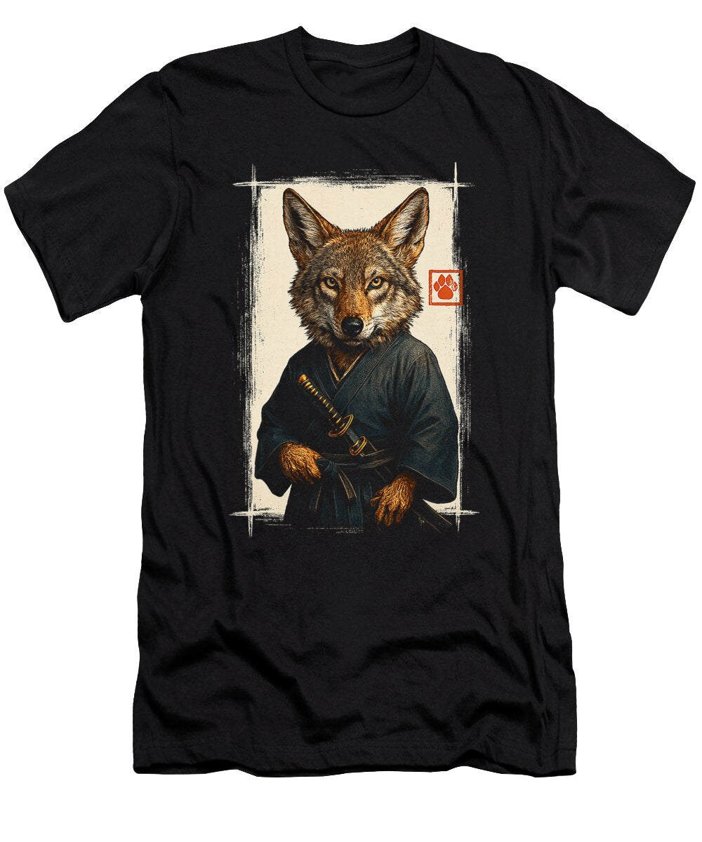Samurai Coyote Japanese Art Funny Kids Zyneu Gangd T-Shirt