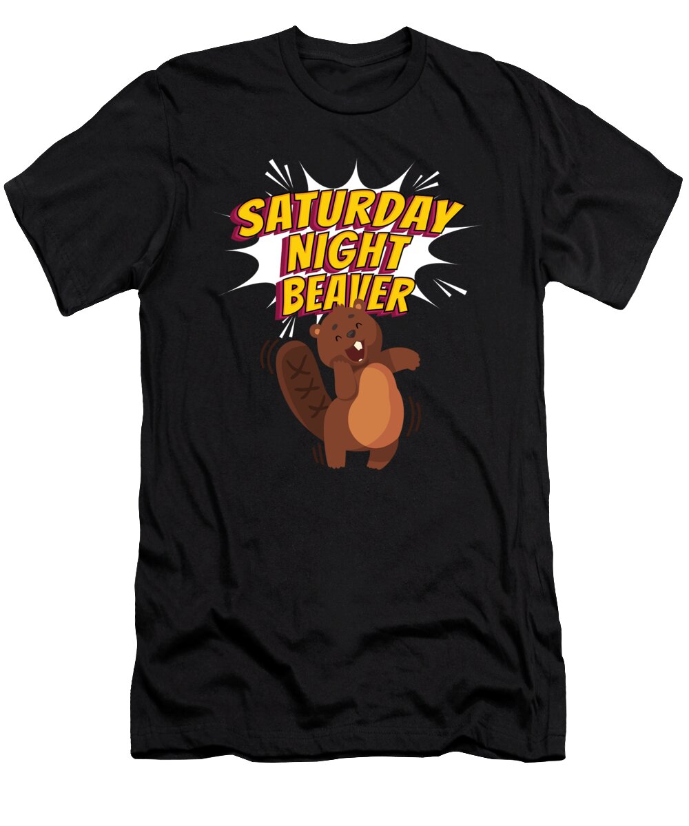 Saturday Night Beaver Biber Tanzen Moon T-Shirt