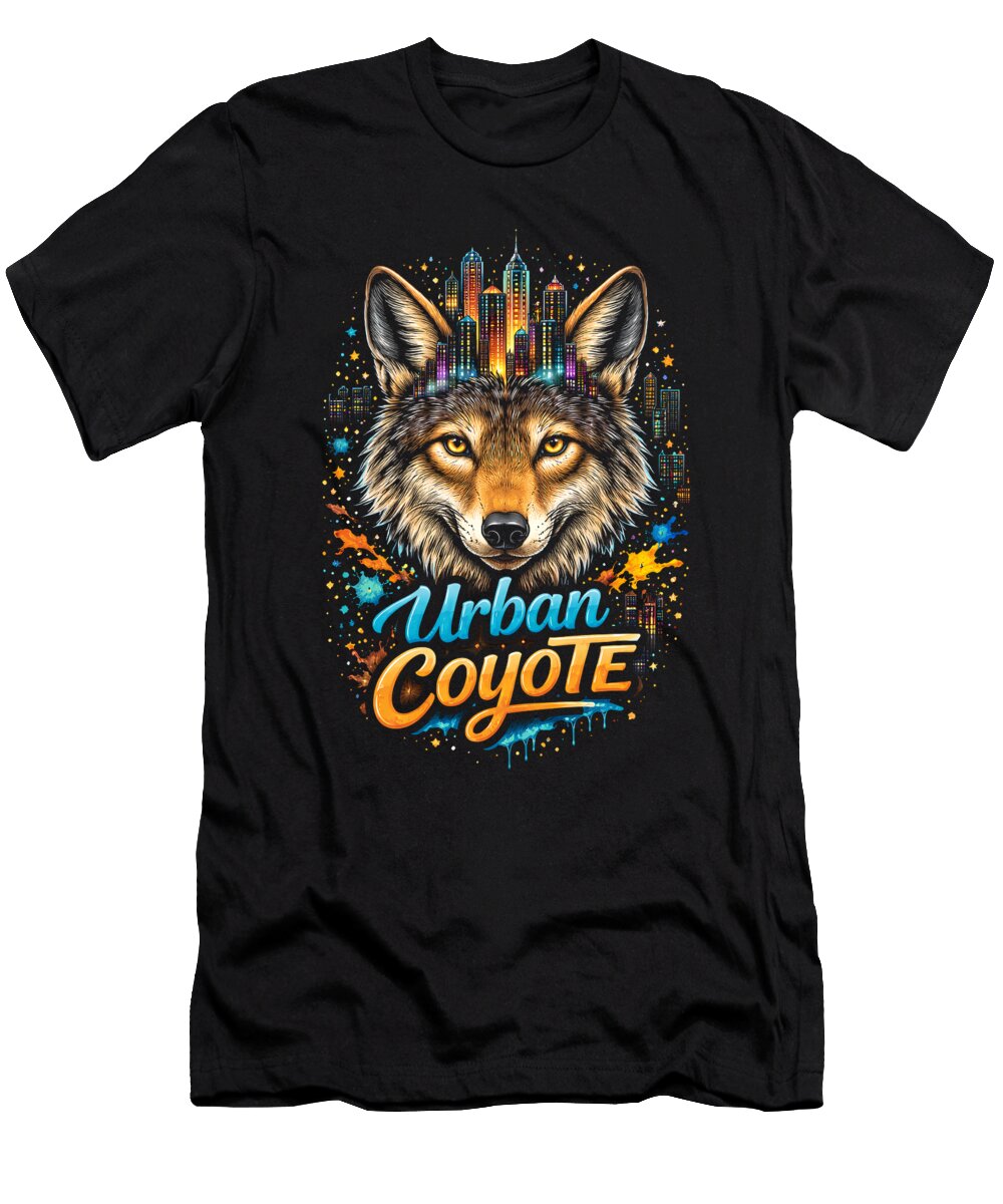 Vibrant Urban Coyote Design John Lutheran T-Shirt